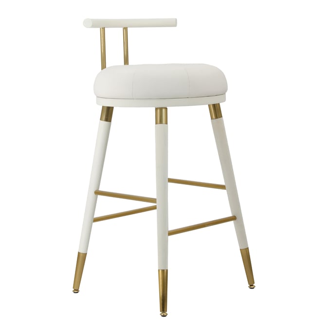 TOV Furniture Juniper White Leather Bar Stool TOV-D68686