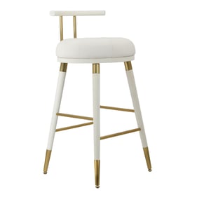 TOV Furniture Juniper White Leather Counter Height Stool