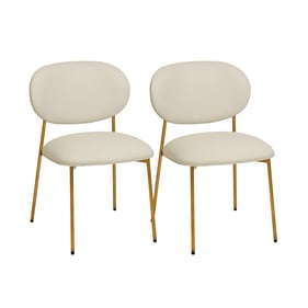 2 TOV Furniture McKenzie Cream Stackable Dining Chairs