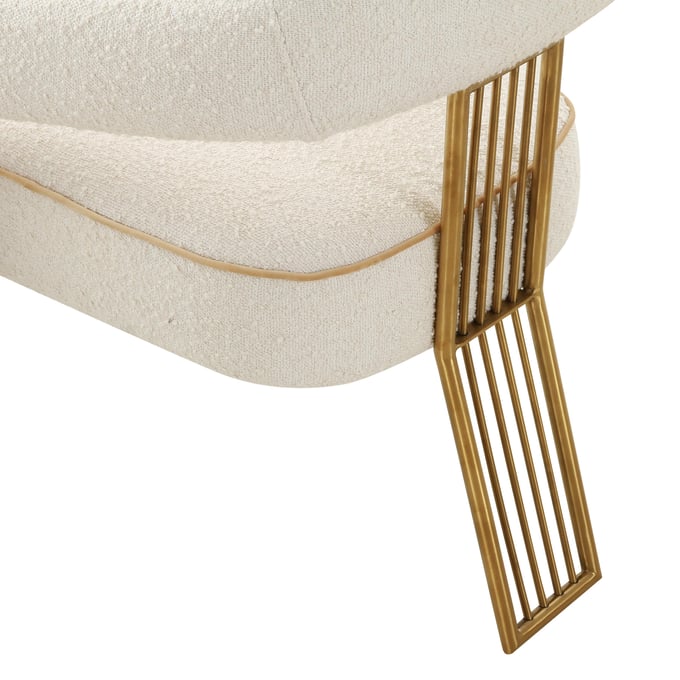 Poltrona Bouclé Scorze Oro/Crema, 96x80x68cm — Qechic