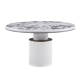 TOV Furniture Vanessa White 53 Inch Round Dining Table