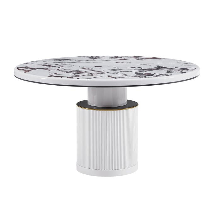 TOV Furniture Vanessa White 53 Inch Round Dining Table TOV-D68760