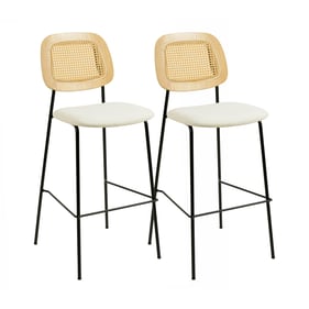 2 TOV Furniture Anais Natural Rattan Counter Height Stools