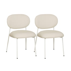 2 TOV Furniture Mckenzie Cream White Stackable Dining Chairs