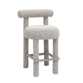 TOV Furniture Carmel Black White Boucle Counter Height Stool