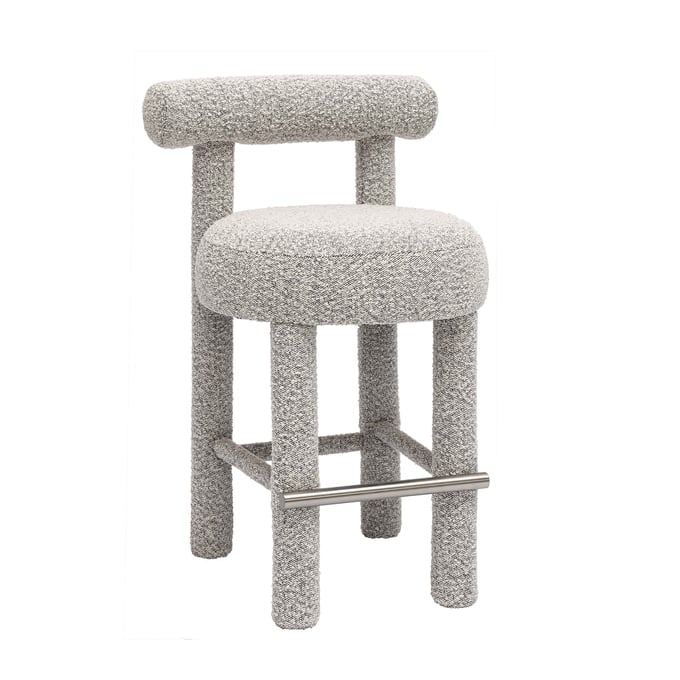 TOV Furniture Carmel Black White Boucle Counter Height Stool TOV-D68982