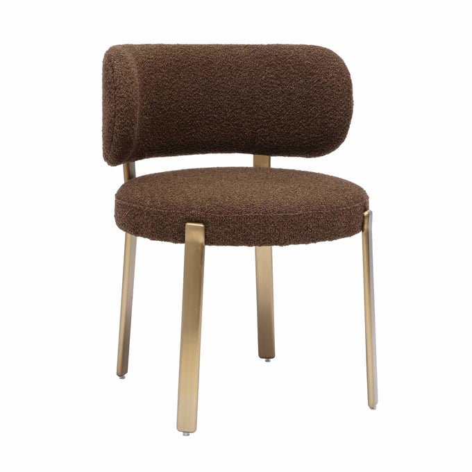 TOV Furniture Margaret Brown Boucle Gold Dining Chair TOV-D68996