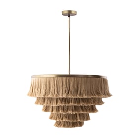 TOV Furniture Sarai Brass Natural Fringe Pendant