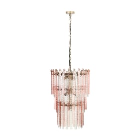 TOV Furniture Hampshire Pink Acrylic 3 Tier Chandelier