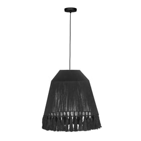 TOV Furniture Bokaro Black Jute Large Pendant Lamp