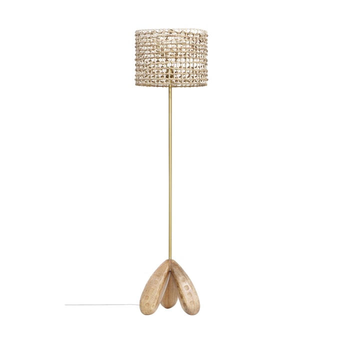 TOV Furniture Alondra Antique Gold And Natural Floor Lamp TOV-G18482