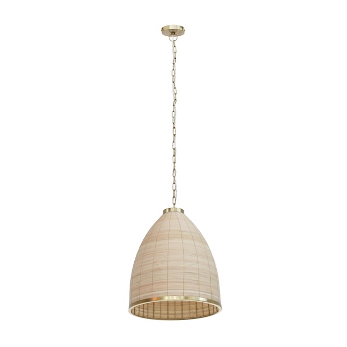 TOV Furniture Kelsey Antique Gold Natural Rattan Pendant Lamp TOV-G18487