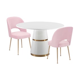 TOV Furniture Rosa White Blush 3pc Dining Set