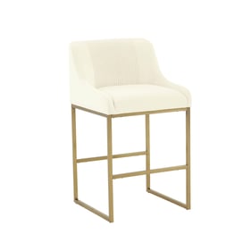 TOV Furniture Lisa Cream Velvet Counter Height Stool