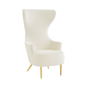 TOV Furniture Julia Cream Velvet Wingback Chair