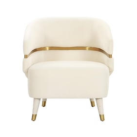 TOV Furniture Ayla Cream Velvet Accent Chair