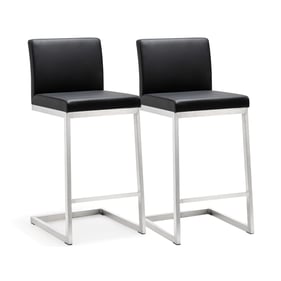 2 TOV Furniture Parma Black Counter Height Stools