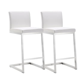 2 TOV Furniture Parma White Counter Height Stools