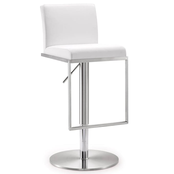 TOV Furniture Amalfi White Adjustable Barstool TOV-K3617