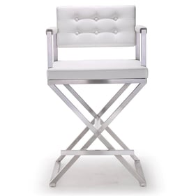 TOV Furniture Director White Counter Height Stool