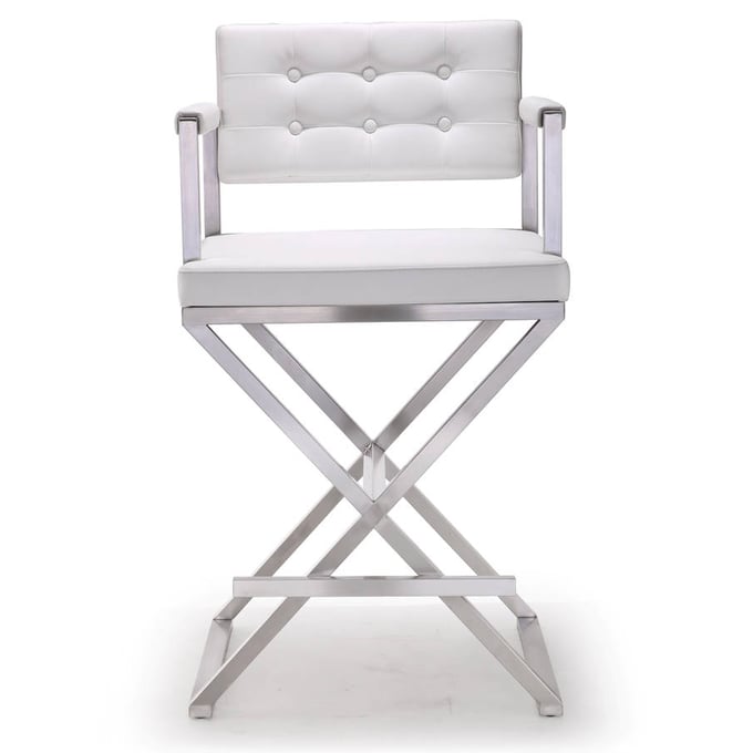 TOV Furniture Director White Counter Height Stool TOV-K3624