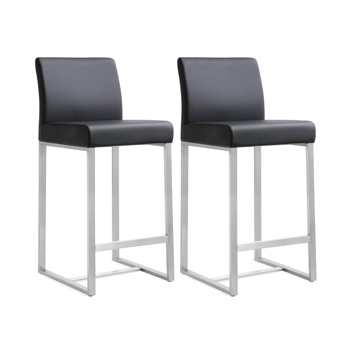 2 TOV Furniture Denmark Black Counter Height Stools TOV-K3633