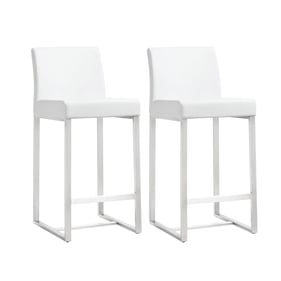 2 TOV Furniture Denmark White Counter Height Stools