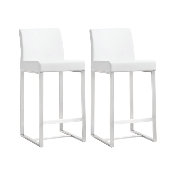 2 TOV Furniture Denmark White Counter Height Stools TOV-K3634