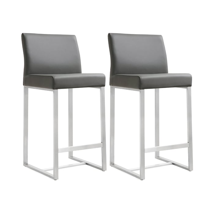 2 TOV Furniture Denmark Grey Counter Height Stools TOV-K3635