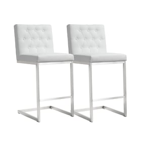 2 TOV Furniture Helsinki White Counter Height Stools