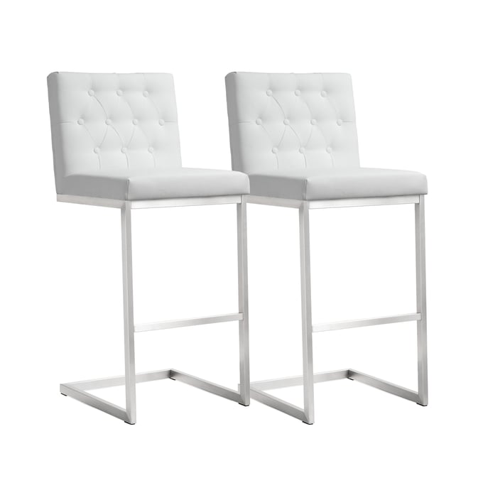 2 TOV Furniture Helsinki White Barstools TOV-K3643