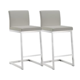 2 TOV Furniture Parma Light Grey Counter Height Stools