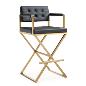 TOV Furniture Director Black Gold Barstool