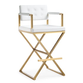 TOV Furniture Director White Gold Barstool