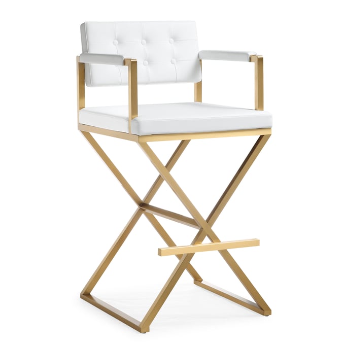 TOV Furniture Director White Gold Barstool TOV-K3670