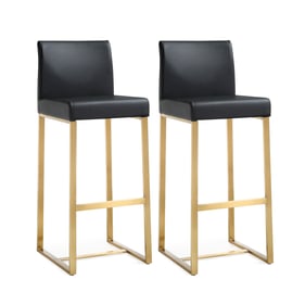 2 TOV Furniture Denmark Black Gold Barstools