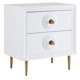 TOV Furniture Bovey White Lacquer Side Table