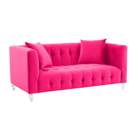 TOV Furniture Bea Pink Velvet Loveseat