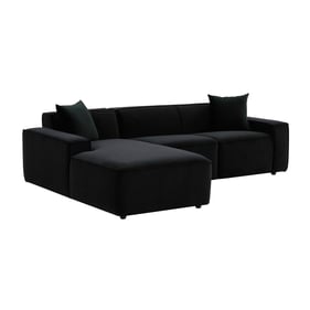 TOV Furniture Olafur Black Velvet LAF Sectional