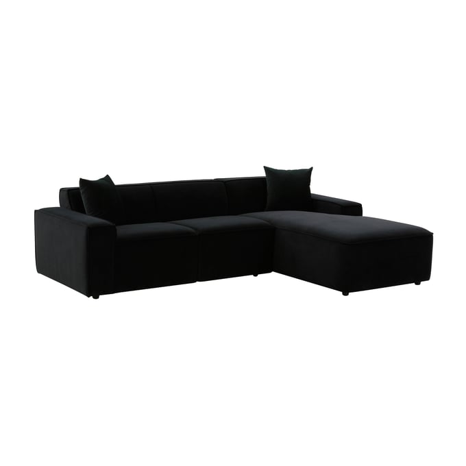 TOV Furniture Olafur Black Velvet RAF Sectional TOV-L68453-L68457