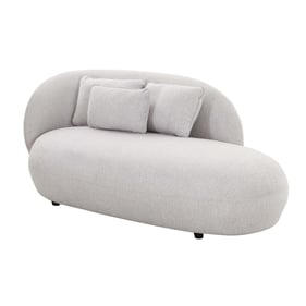 TOV Furniture Galet Grey Velvet Chaise