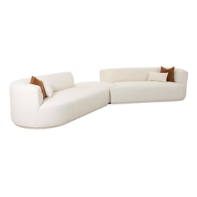 TOV Furniture Fickle Cream Boucle 3pc Modular Sectional