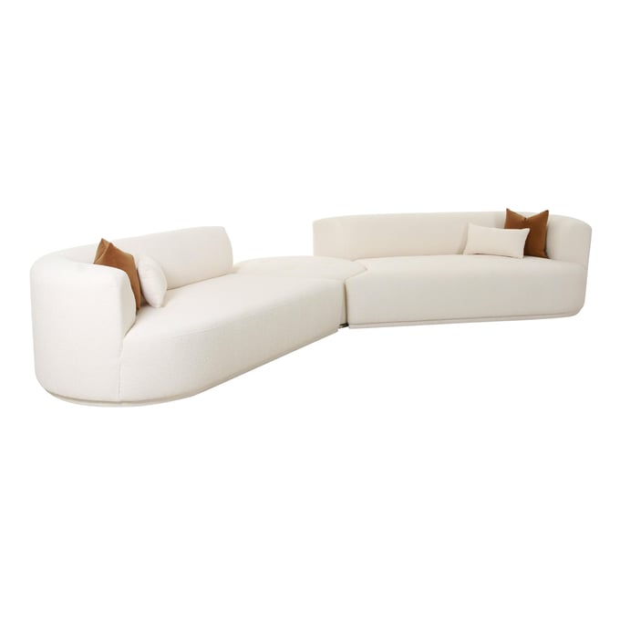 TOV Furniture Fickle Cream Boucle 3pc Modular Sectional TOV-L6866-C-SEC1