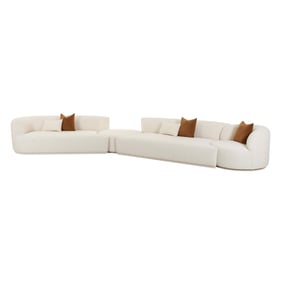 TOV Furniture Fickle Cream Boucle 4pc Modular LAF Sectional