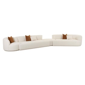 TOV Furniture Fickle Cream Boucle 4pc Modular RAF Sectional