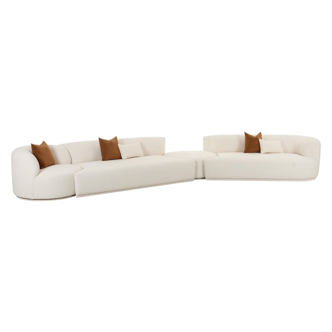 TOV Furniture Fickle Cream Boucle 4pc Modular RAF Sectional TOV-L6866-C-SEC2R