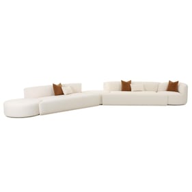 TOV Furniture Fickle Cream Boucle 5pc Modular Chaise Sectional