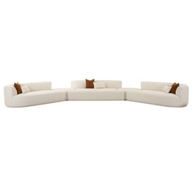 TOV Furniture Fickle Cream Boucle 5pc Modular Sectional