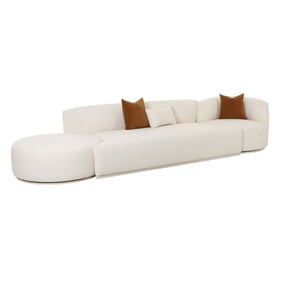 TOV Furniture Fickle Cream Boucle 3pc Chaise Modular Sofa