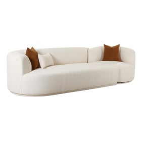 TOV Furniture Fickle Cream Boucle 2pc Modular LAF Sofa